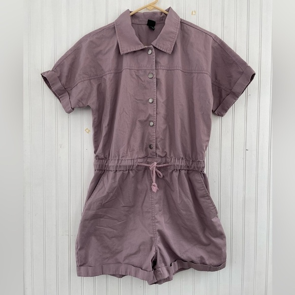 Wild Fable Light Purple Gray Lavender Lilac Shirt Romper Size Small - Picture 1 of 8